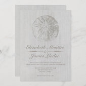 Elegante Beach Sand Dollar Hochzeitseinladungen Einladung (Vorne/Hinten)