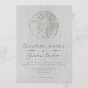 Elegante Beach Sand Dollar Hochzeitseinladungen Einladung