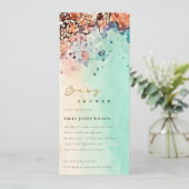 Elegante Beach Sand Rock Wassercolor Babydusche Einladung (Stehend Vorderseite)