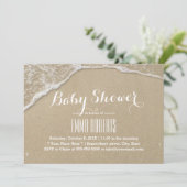 Elegante Beach & Sea Water Baby Dusche Einladung (Stehend Vorderseite)