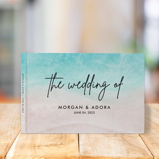 Elegante Beach Summer Watercolor Einladung zur Hoc Gästebuch