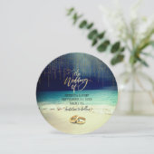 Elegante Beach Summer Wedding Einladung (Stehend Vorderseite)