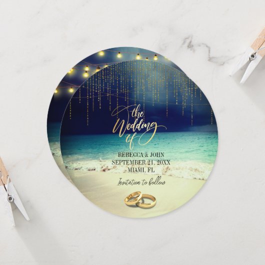 Elegante Beach Summer Wedding Einladung (Vorderseite/Rückseite Beispiel)
