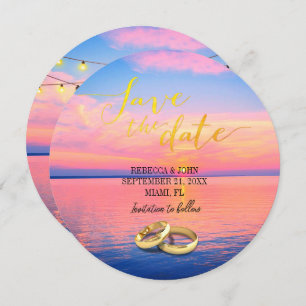 Elegante Beach Summer Wedding Save the Date Card Einladung