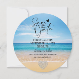 Elegante Beach Summer Wedding Save the Date Card Einladung