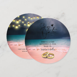 Elegante Beach Summer Wedding Save the Date Card Einladung