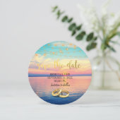 Elegante Beach Summer Wedding Save the Date Card Einladung (Stehend Vorderseite)