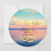 Elegante Beach Summer Wedding Save the Date Card Einladung (Vorderseite)