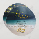 Elegante Beach Summer Wedding Save the Date Card Einladung (Vorne/Hinten)