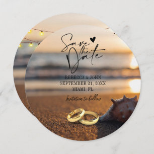 Elegante Beach Summer Wedding Save the Date Card Einladung