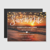 Elegante Beach Summer Wedding Save the Date Card Magnetkarte (Vorne/Hinten)