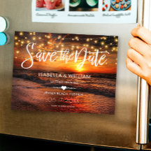 Elegante Beach Summer Wedding Save the Date Card