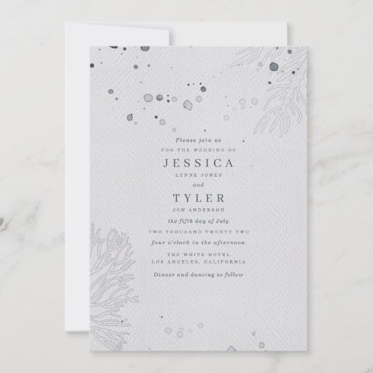 Elegante Beach Wedding Einladung (Vorderseite)