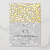 Elegante Beach Wedding Gold Folieneinladung (Vorderseite)