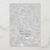 Elegante Beach Wedding Gold Folieneinladung (Rückseite)