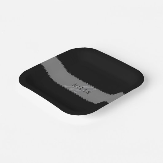 Elegante bearbeitbare Skriptbezeichnung/anderer Te Pappteller (Gewinkelt)