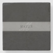 Elegante bearbeitbare Skriptbezeichnung/anderer Te Steinuntersetzer (Vorderseite)