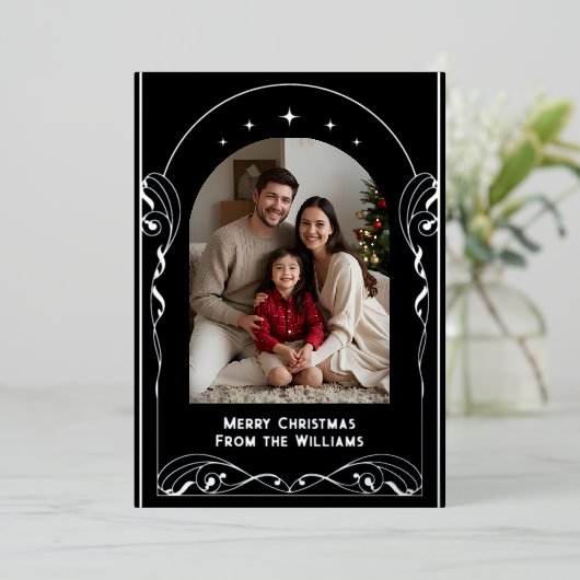 Elegante bearbeitbare Weihnachtskarten Vorlage Url (Stehend vorne)