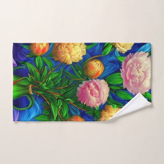 Elegante Beautiful Peony Collection Badhandtuch Set (Handtuch)