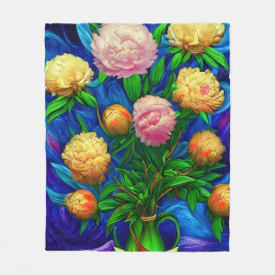 Elegante Beautiful Peony Collection Fleecedecke