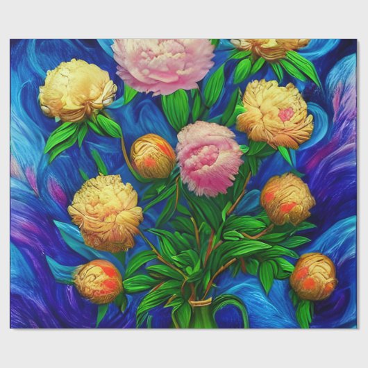 Elegante Beautiful Peony Collection Geschenkpapier (Flach)