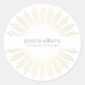 Elegante Beauty Gold Runder Aufkleber (Vorderseite)