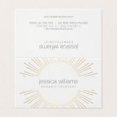 Elegante Beauty Gold Visitenkarten (Außenseite Aufgefaltet)