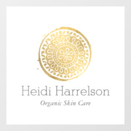 Elegante Beauty Mandala Logo Imitate Gold Fensteraufkleber