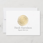 Elegante Beauty Mandala Logo Imitate Gold Geschenk (Rückseite)
