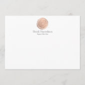 Elegante Beauty Mandala Logo Rose Gold Flat Note Mitteilungskarte (Vorderseite)