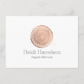 Elegante Beauty Mandala Logo Rose Gold Geschenkkar (Rückseite)