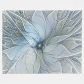 Elegante Beauty Modernes Abstraktes Fraktal Blume Fleecedecke (Vorderseite (Horizontal))