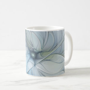 Elegante Beauty Modernes Abstraktes Fraktal Blume Kaffeetasse