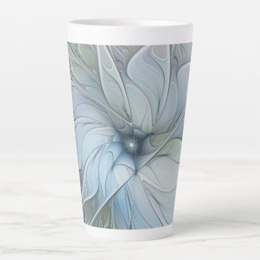 Elegante Beauty Modernes Abstraktes Fraktal Blume Milchtasse (Vorderseite)