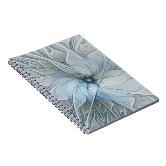 Elegante Beauty Modernes Abstraktes Fraktal Blume Notizblock (Rechte Seite)