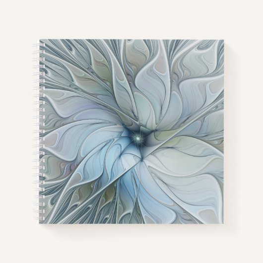 Elegante Beauty Modernes Abstraktes Fraktal Blume Notizblock (Vorderseite)
