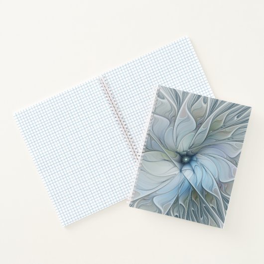 Elegante Beauty Modernes Abstraktes Fraktal Blume Notizblock (Innenseite)
