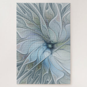 Elegante Beauty Modernes Abstraktes Fraktal Blume Puzzle