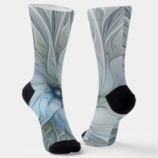 Elegante Beauty Modernes Abstraktes Fraktal Blume Socken (Gewinkelt)