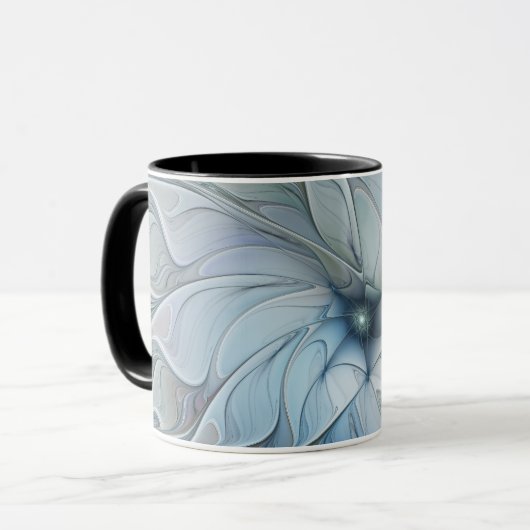 Elegante Beauty Modernes Abstraktes Fraktal Blume Tasse (Vorderseite Links)