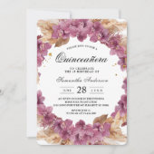 Elegante Beauty Pink Watercolor Orchid & Pampas Einladung (Vorderseite)