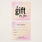 Elegante Beauty Salon Geschenkgutschein Karte - Ei (Vorne & Hinten)