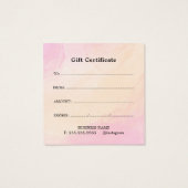 Elegante Beauty Salon Geschenkgutschein Karte - Ei (Rückseite)