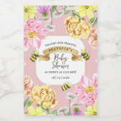 Elegante Bee and Wildblume Baby Duwer Favoriten Weinetikett (Einzelnes Label)