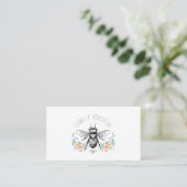 Elegante Bee Floral Calling Card Telefonnummerkarte (Stehend Vorderseite)