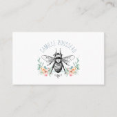 Elegante Bee Floral Calling Card Telefonnummerkarte (Vorderseite)