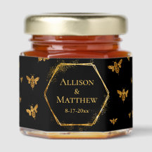 Elegante Bee Gemustert Black Gold Custom Wedding