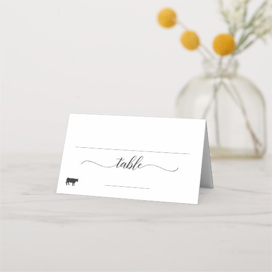 Elegante Beef Meal Option Hochzeit Platzkarte (Vorderseite)