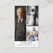 Elegante Beerdigung 3 Foto Kondolenz Gedenk Gebet Visitenkarte (Vorderseite)