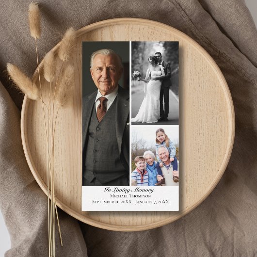 Elegante Beerdigung 3 Foto Kondolenz Gedenk Gebet Visitenkarte